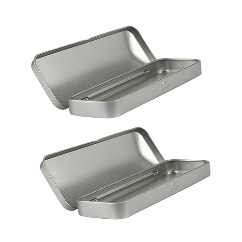 JEWEDECO 2 Stück Stiftebox Teiliges mit Klappdeckel Tragbarer Bleistift Organizer Praktische Aufbewahrung für Stifte Radiergummis und Schreibwaren Robust und Sicher für Schule und Büro von JEWEDECO