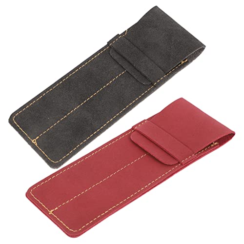 JEWEDECO 2stücke Stifthülle Aus Leder Für Zwei Stifte Stifttasche Tragbar Schützt Vor Und Kratzern Praktisch Für Kugelschreiber Und Füllfederhalter von JEWEDECO