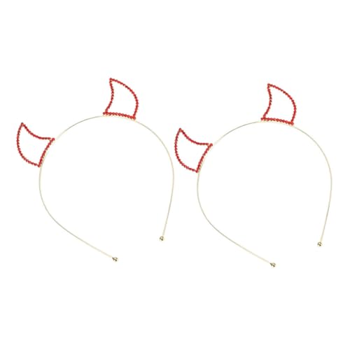 JEWEDECO 2stücke Rhinestone Teufelshörner Haarreif Für Halloween Cosplay Und Festivals Stilvolle Kopfaccessoires Mit Glitzer Bequem Und Vielseitig Einsetzbar von JEWEDECO