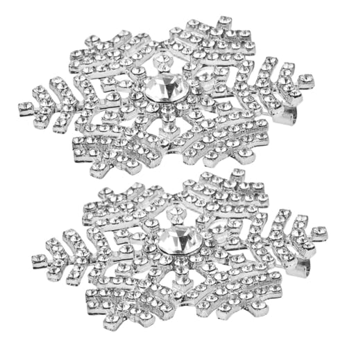 JEWEDECO 2 Stück Teiliges Strass Schneeflocken Broschen Funkelnde Anstecknadeln für Damen Vielseitig Einsetzbar als Modische Schmuckaccessoires für Pullover Schals Hüte von JEWEDECO
