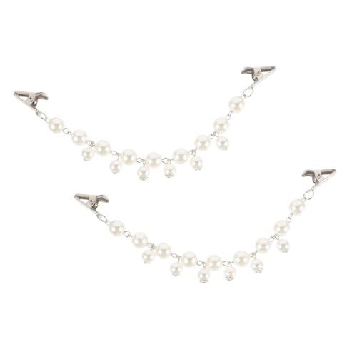 JEWEDECO 2 Stück Teiliges Vintage Schulterjacken Clip mit Kunstperlen Retro Strickjacken Clips Knopf Vielseitiger Cardigan Verschluss für Damen Eleganter Mode Broschen Ersatz von JEWEDECO