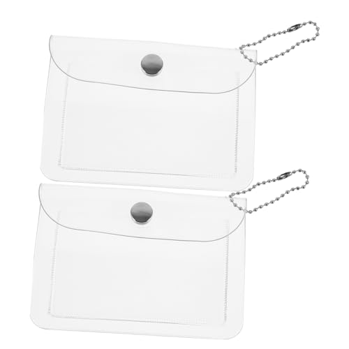 JEWEDECO 2stücke Transparente Schlüsseltasche Tragbare Multifunktionale Aufbewahrungstasche Aus Wechselgeldbörse Mini-münzbörse Mit Umhängeband von JEWEDECO