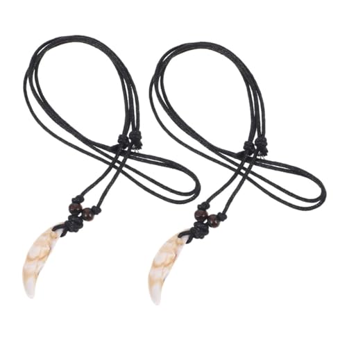 JEWEDECO 2stücke Zahn Anhänger Halskette Künstlicher Zahnschmuck Retro Zahnkette Für Damen Herren Unisex Acryl Anhänger Dekorative Halskette von JEWEDECO