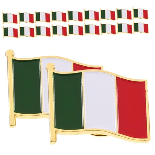 JEWEDECO 20stücke Italienische Flagge Brosche Anstecknadeln Metall Abzeichen Für Kleidung Taschen Hüte Patriotisches Und von JEWEDECO