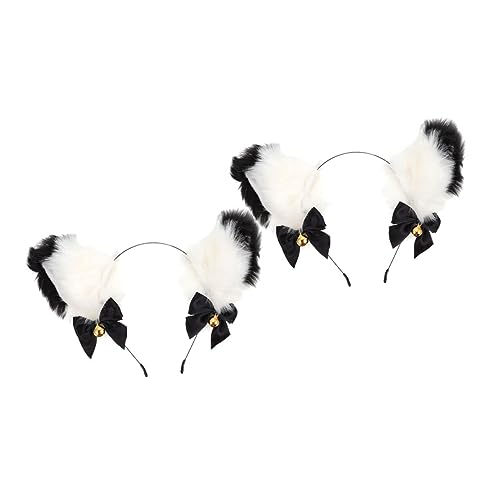JEWEDECO 2 Stücke Katze Ohr Stirnband Tiere Haar Hoops Und Mädchen Kopfschmuck Für Halloween von JEWEDECO