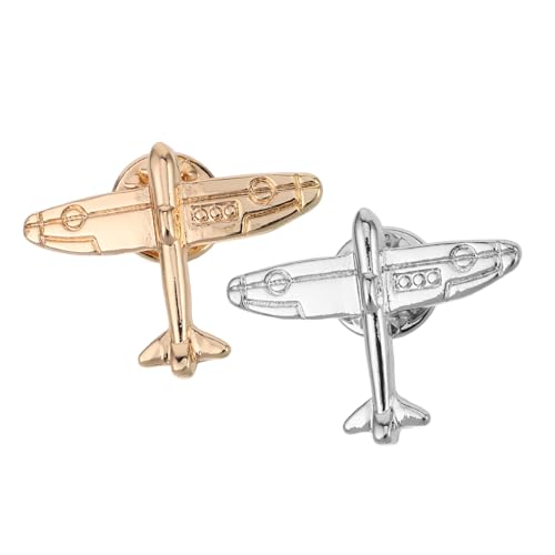 JEWEDECO 2Stücke Flugzeug Broschen Elegantes Abzeichen für Jacken Hemden und Hüte Leichtes und Vielseitiges Accessoire für Verschiedene Anlässe Langlebige von JEWEDECO