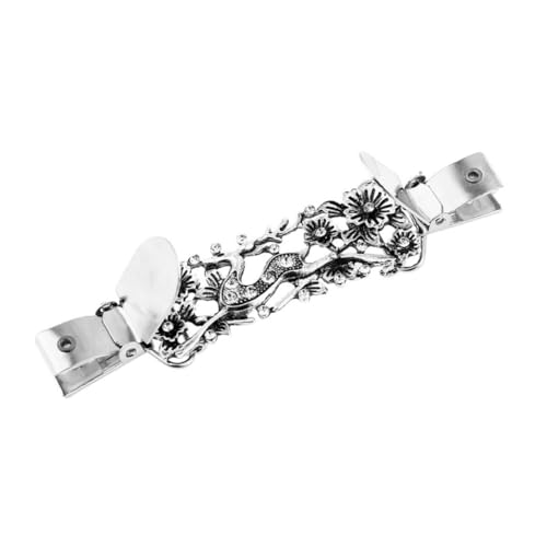 JEWEDECO 2er Satz Legierung Brosche Mit Strass Brustnadel Kragenschmuck Cape-clip Für Damen Silberfarben von JEWEDECO