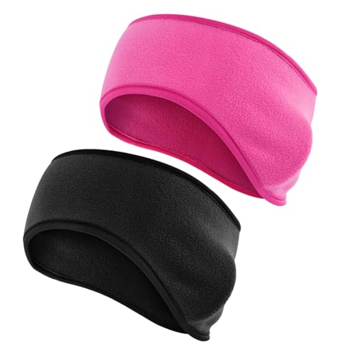JEWEDECO Wärme Für 2er-pack Fleece-ohrenwärmer-stirnbänder Dehnbares Sport-schweißband Für Draußen von JEWEDECO