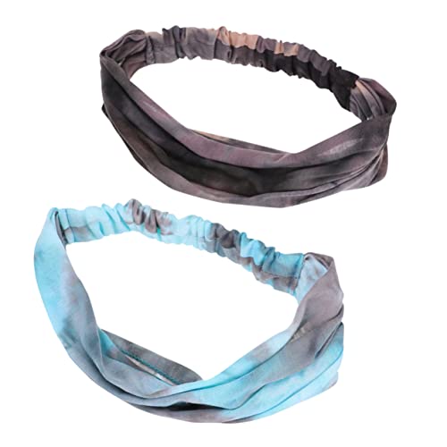 JEWEDECO 2stücke Modische Batik-stirnbänder Mit Ohrenschutz-buttons Atmungsaktive Sportkopfbedeckung Für Yoga Und Fitness Unisex Lichtgrün Für Aktiven Lebensstil von JEWEDECO