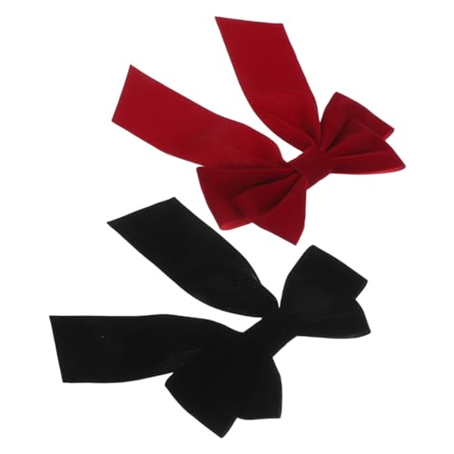 JEWEDECO 2stücke Große Beflockte Haarschleifen Mit Clip Für Abschlussball Winter Und Pferdeschwanz-haarstyling Edles Für Frauen Und Mädchen von JEWEDECO