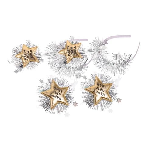 JEWEDECO 5-Sterne-Stirnband für Neujahr Party Kopfbedeckung Cosplay Weihnachten neuartiges Stirnband für Frauen und Männer von JEWEDECO