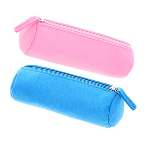JEWEDECO 2stücke Filz Federmäppchen Mit Reißverschluss Tragbare Stifte Aufbewahrungstasche Rosa Und Für Schule Und Büro Vielseitiger Stift-Organizer von JEWEDECO
