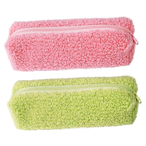 JEWEDECO 2stücke Plüsch Bleistifttasche Tragbar Schreibwaren-Aufbewahrungstasche Federmäppchen Kosmetiktasche Für Mädchen Mit Feiner Verarbeitung von JEWEDECO