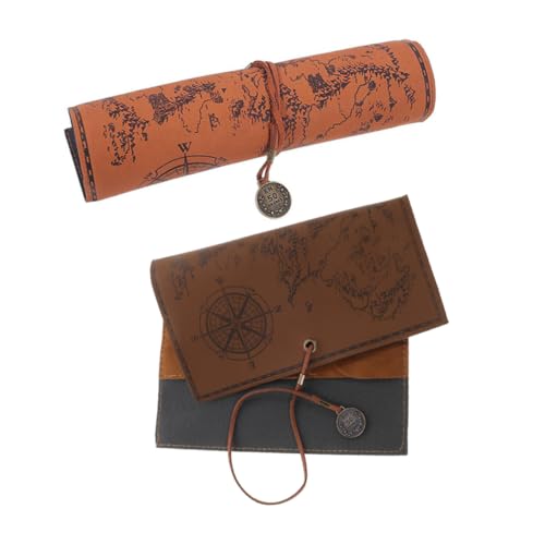 JEWEDECO 2stücke Vintage Canvas Stiftetui -up Federmäppchen Für Stifte Und Schreibwaren Große Kapazität Dunkel Für Unterwegs Aufbewahrung von JEWEDECO