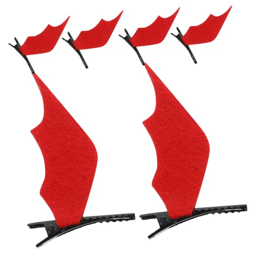 JEWEDECO 3paare Halloween Haarklammern Fledermaus-flügel-haarspangen Für Cosplay-partys Wiederverwendbare Haaraccessoires Leichte Und Komfortable Clips Für Festliche Anlässe von JEWEDECO