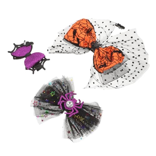 JEWEDECO 3stücke Halloween Haarclips Mit Spinnen Und Schleifen Spaßige Festival-haaraccessoires Für Damen Für Kostümpartys Und Halloween-feiern von JEWEDECO