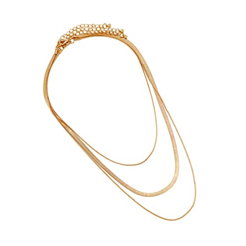 JEWEDECO 3 Stück Teiliges Damen Halskette Flache Snake Chain aus Leichte Clavicle Accessoires Modisch Schlicht Langlebig und Angenehm zu Tragen für Party und Alltag von JEWEDECO