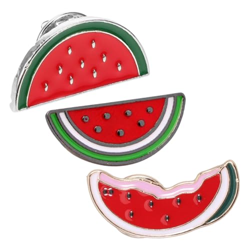 JEWEDECO 3 Stück Teiliges Wassermelonen Damen Anstecknadeln Cartoon Fruchtförmig Modische Cardigan-clips für Revers Vielseitige Schmuck-accessoires für Alltag und Festtage von JEWEDECO