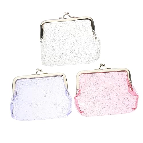 JEWEDECO 3stücke Transparente Kleingeldbörse Für Damen Kleine Münztasche Mit Verschlussdesign Praktische Geldbörse Zum Ändern Für Mädchen Und Frauen von JEWEDECO