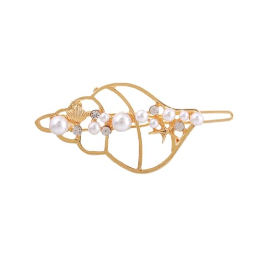 JEWEDECO 3stücke Haarnadeln Muschelschale Strass Perle Inlay Haarspangen Für Frauen Dame Legierung Hohl Nadeln Für Hochzeit Party Alltag von JEWEDECO