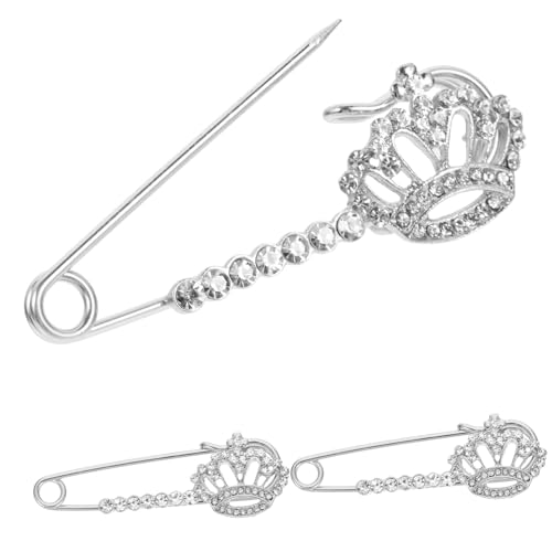 JEWEDECO Kronennadel Mit Strass Sicherheitsnadel Für Kleidung Brosche Im Filigranen Design Für Damen Schmuck Für Schal Oder Strickjacke von JEWEDECO
