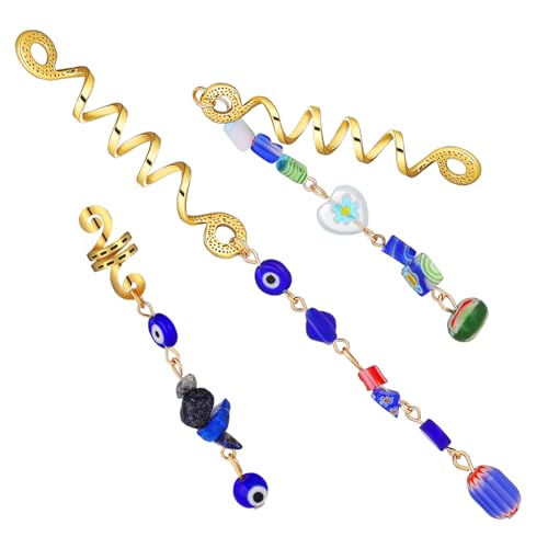 JEWEDECO 3stücke Teiliges Dreadlock Schmuck Für Frauen Braiding Zubehör Mit Spiralförmigen Haarperlen Für Zöpfe Und Haarschmuck Einfache Anwendung Und Vielseitiger Stil von JEWEDECO