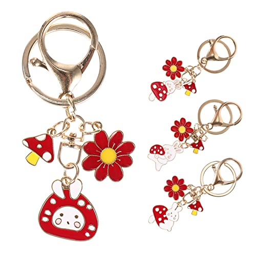 JEWEDECO 4 Stücke Pilz Schlüsselanhänger Cartoon Schlüsselanhänger Dekorative Charme Schlüsselanhänger von JEWEDECO