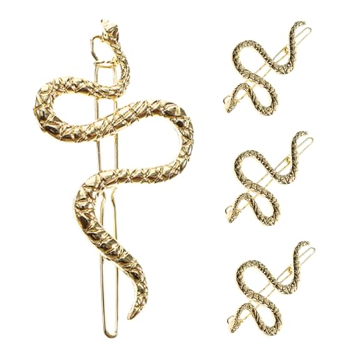JEWEDECO 4 Stück Metall-haarspangen Schlangendesign Langlebige Legierung Haarspange Rutschfeste Schlangenhaarnadel Für Damen Halloween-haarspangen Haarspangen Für Frauen von JEWEDECO