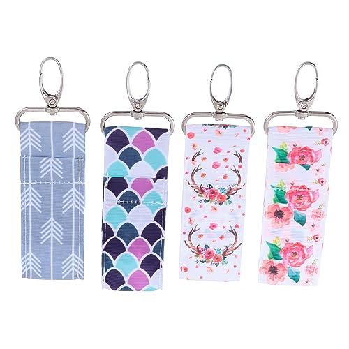 JEWEDECO 4 Stück Lippenstifthalter-schlüsselanhänger Für Damen Süßer Schlüsselanhänger Mit Wellenmuster Schlüsseltasche Beutel Aus Polyestergewebe Leicht Einfach Zu Tragen von JEWEDECO