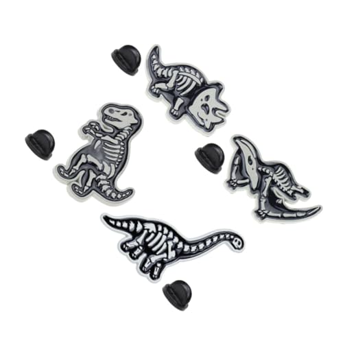 JEWEDECO 4stücke Teiliges Dinosaurier Skelett Broschen Aus Legierung Lebensechte Dinosaurier Schädel Form Anstecknadeln Für Kleidung Und Accessoires Für Besondere Anlässe von JEWEDECO