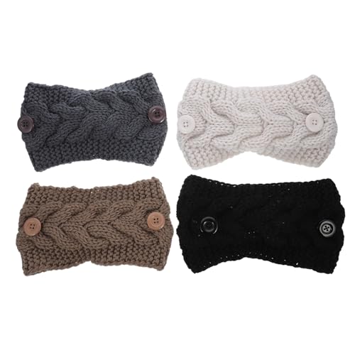 JEWEDECO 4stücke Knopf Stirnbänder Für Damen Warme Ohrenwärmer Aus Weichem Material Mit Schleifen-design Für Ski Eislaufen Und Kalte Outdoor-aktivitäten JEWEDECO 4stücke Knopf Stirnbänder Für Damen Warme Ohrenwärmer Aus Weichem Material Mit Schleifen-design Für Ski Eislaufen Und Kalte Outdoor-aktivitäten von JEWEDECO