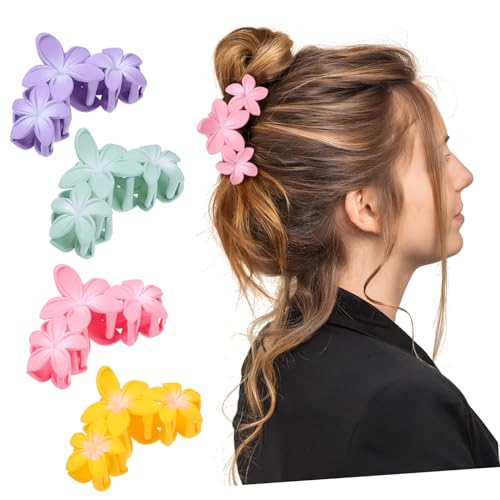 JEWEDECO 4stücke Blumen Haarspangen Rutschfeste Haarklammern Dekorative Blumenclips Fürs Haar Blumen-haarschmuck Für Frauen von JEWEDECO
