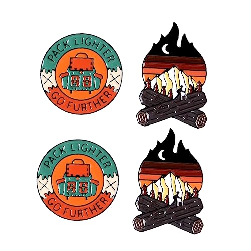 JEWEDECO 4stücke Legierungsbrosche Fackelförmig Broschennadel Kreativ Unisex-brustbrosche Für Damen Und Herren Stilvolle Outdoor-camping-brosche Gedenkabzeichen Für Familie Und Freunde von JEWEDECO
