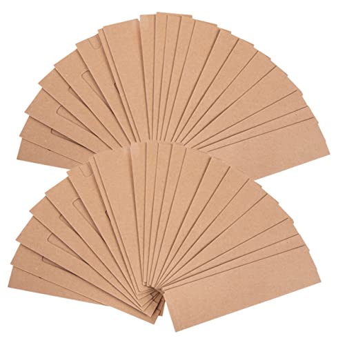 JEWEDECO 50stücke Pack Stifthüllen Aus Kraftpapier Einzeln Verpackte Stiftbeutel Mit Sichtfenster Geschenkidee Für Stifte Und Kugelschreiber von JEWEDECO