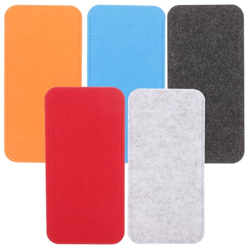 JEWEDECO 5er Set Brillenpouch Aus Filz Weiches Brillenetui Für Sonnenbrillen Und Lesebrillen Hellgrau Und Dunkelgrau Praktische Aufbewahrungstaschen Für von JEWEDECO