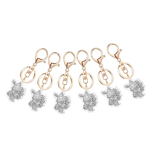 JEWEDECO 6 Stück Hängende Hasen Schlüsselanhänger Taschenanhänger Goldfolie Tier-schlüsselring-anhänger Dekoratives Ornament von JEWEDECO