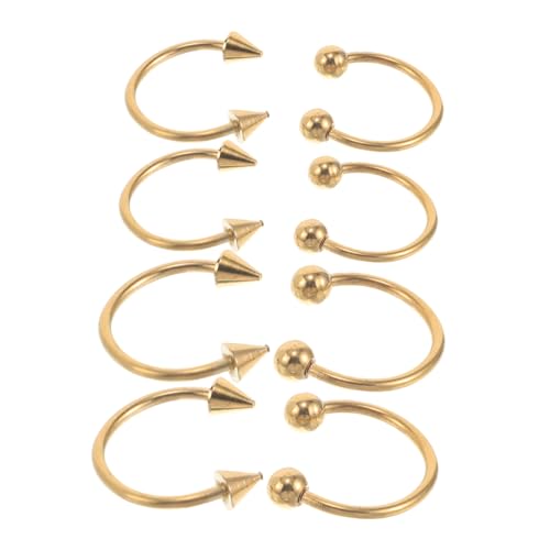 JEWEDECO 8 Stück Teiliges C Förmigen Horseshoe Nasenringen und Ohrsteckern für Männer und Frauen und Ergonomisches Design Komfortable Minimalistischer Stil von JEWEDECO