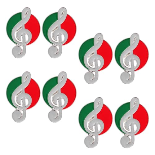 JEWEDECO 8 Stück Teiliges Musiknoten Emaille Anstecknadeln für Frauen Leichte Langlebige Broschen mit Buntem Design Modische Schmuck Badges für Kleidung Taschen Hüte Konzert und von JEWEDECO