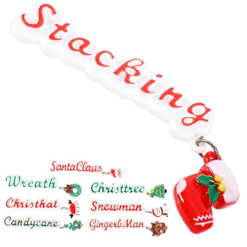 JEWEDECO 8 Stück DIY-buchstabenanhänger Weihnachtselement Anhänger Schlüsselanhänger Handyhüllen Deko von JEWEDECO