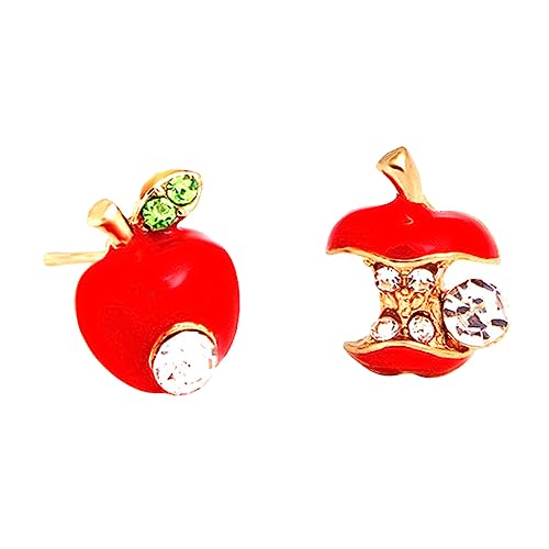 JEWEDECO Apfel Ohrringe Damen Ohrstecker mit Zirkonia Kreative Hautfreundliche Ohrschmuck für Party und Alltag Stilvolle Ear Pendants Geschenkidee von JEWEDECO