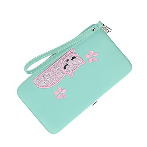 JEWEDECO Elegante Brieftasche Mit Katzenstickerei Multifunktionale Reißverschlusstasche Für Damen von JEWEDECO