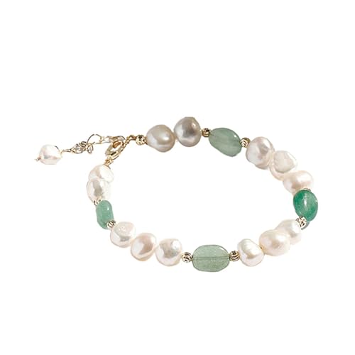 JEWEDECO Armband mit Unregelmäßigen Süßwasserperlen Handgefertigter Modearmreif für Damen Geburtstagsgeschenk Besondere Anlässe von JEWEDECO