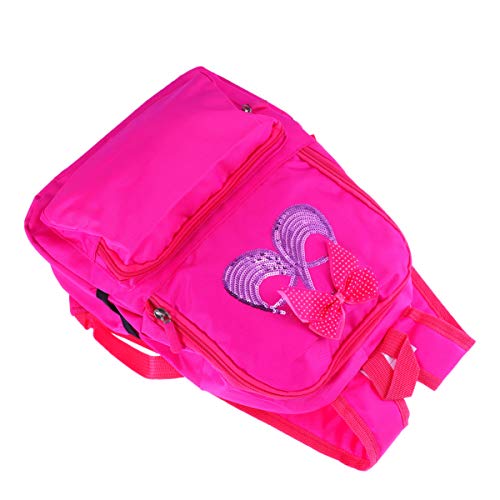 JEWEDECO Baletttasche Für Mädchen Canvas-Rucksack Tanzsack Einfarbiger Schulrucksack Rosa Schultasche Geräumig Und Praktisch Für Täglichen Gebrauch von JEWEDECO