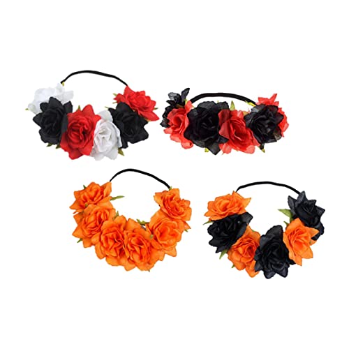 JEWEDECO Kranzkopfschmuck Elastische Blumenhaarbänder Halloween Stirnband Cosplay Accessoires Für Damen Party Zubehör von JEWEDECO