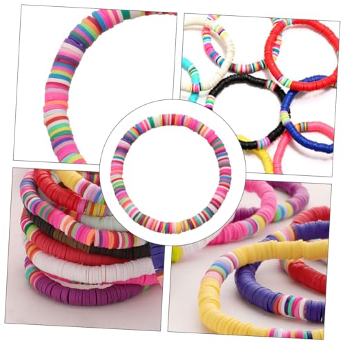 JEWEDECO Boho Bunte Polymer Clay Armband Elastisch Strand Schmuck für Damen Sommer Beachwear Modisches Vielseitiges Wrist Accessoire von JEWEDECO