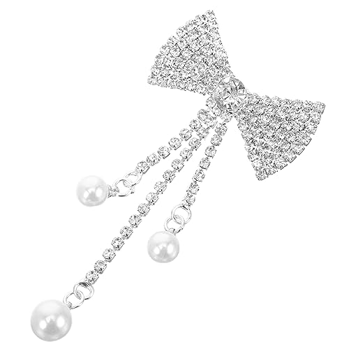 JEWEDECO Bowknot Brosche Damen mit Perlen und Strasssteinen Sicherheitsnadel Schmuck für Kleider Schuhe Taschen Modisches Accessoire für Frauen Geburtstag Vielseitig und Langlebig von JEWEDECO