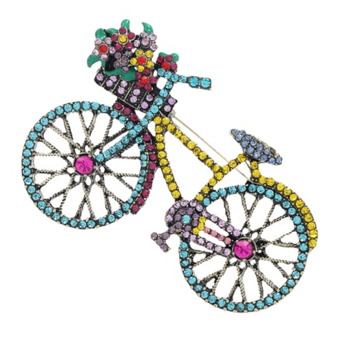 JEWEDECO Brosche Anstecknadel Fahrradform Metall Kreative Strass Brosche für Damen Elegantes Kleidungszubehör für Verschiedene Anlässe von JEWEDECO