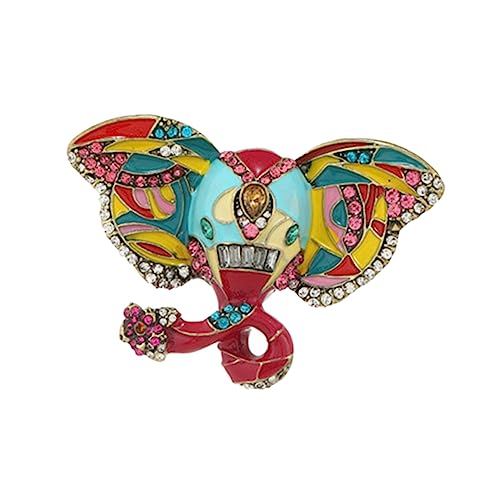 JEWEDECO Emaille Elefanten Brosche Vintage Brosche Kleidungsaccessoire Broschennadel Schmuck von JEWEDECO