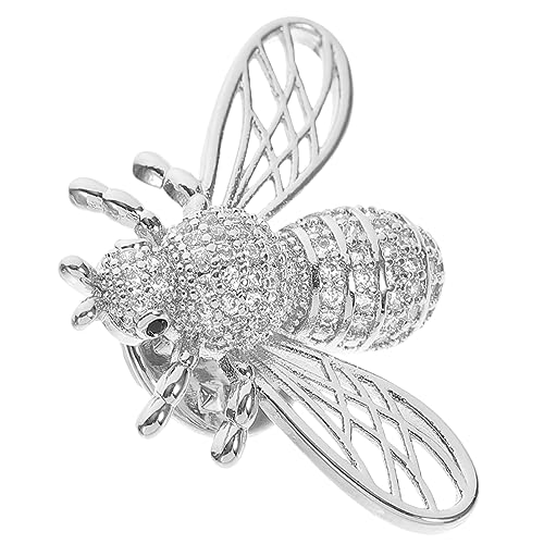 JEWEDECO Broschen Anstecknadel Biene Vintage Mikropavé Zirkonia Leichter Schmuck für Kleidung und Rucksack Elegantes Damen Accessoire Silberfarben von JEWEDECO