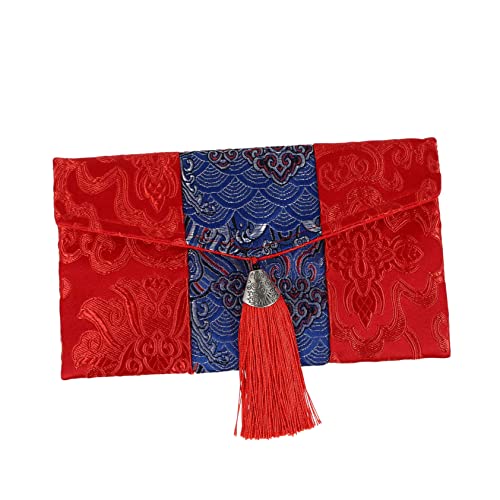 JEWEDECO Cloth Envelope Mit Stickerei Eleganter Geldbeutel Für Hochzeiten Neujahr Und Besondere Anlässe Chinesischer Stil Rote Farbgestaltung Für Und Karten von JEWEDECO